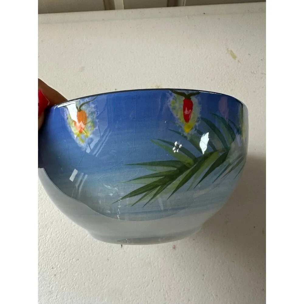 Tropical Holiday By Clay Art Pottery Rare Discontinued Replacement Glazed Bowl